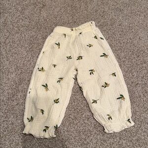 Lemon Patterned Cream Pants